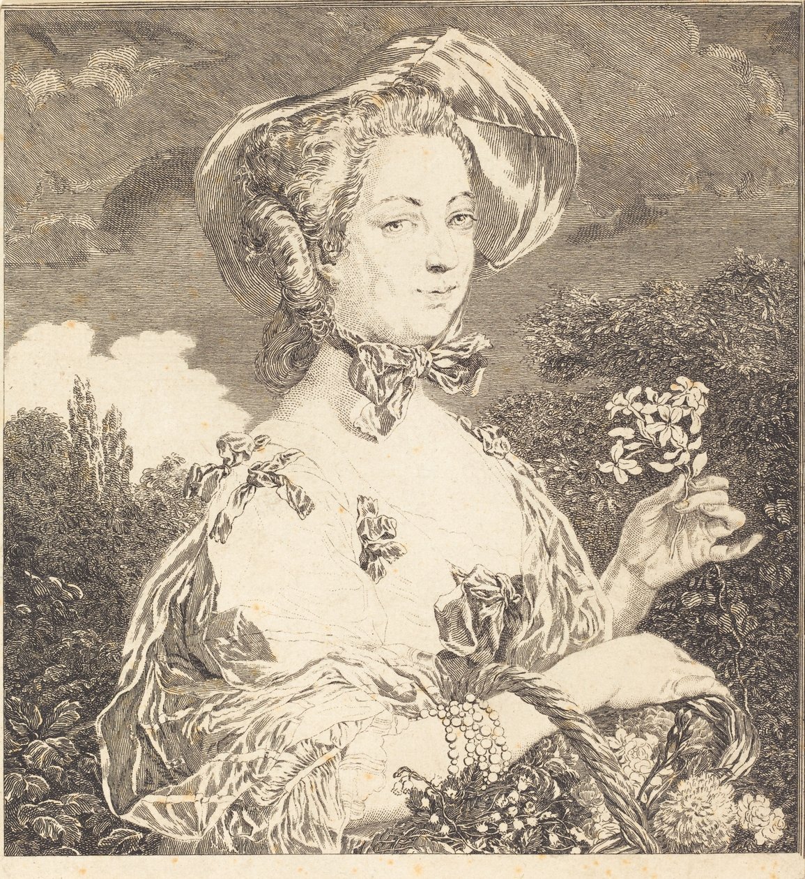 La Marquise de Pompadour en belle jardinière - Jean Louis Anselin
