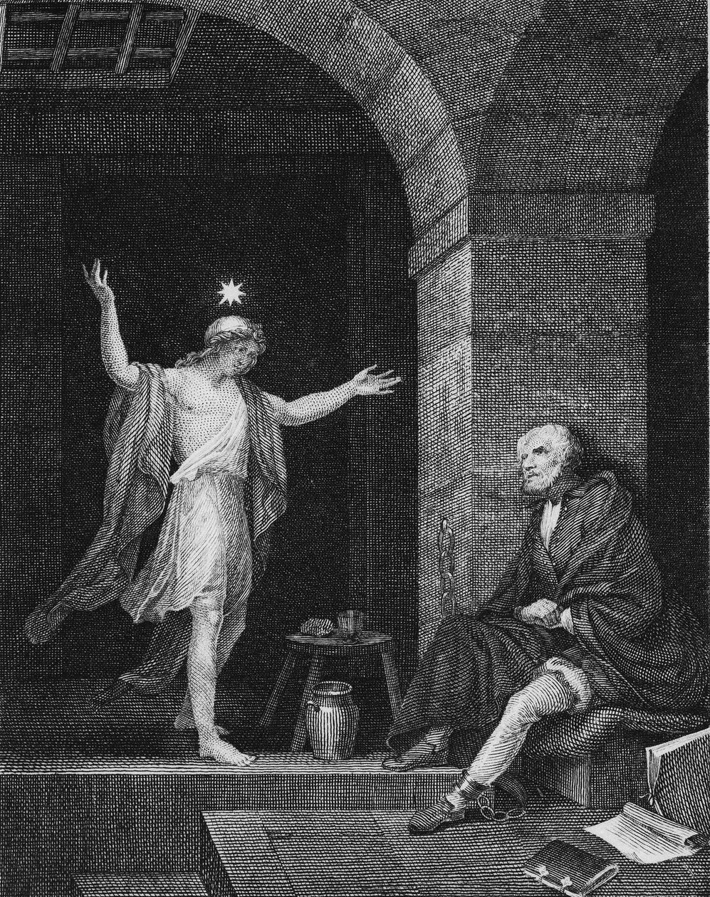 Hesper apparaissant à Colomb en prison, 1800s - Jean Louis Delignon