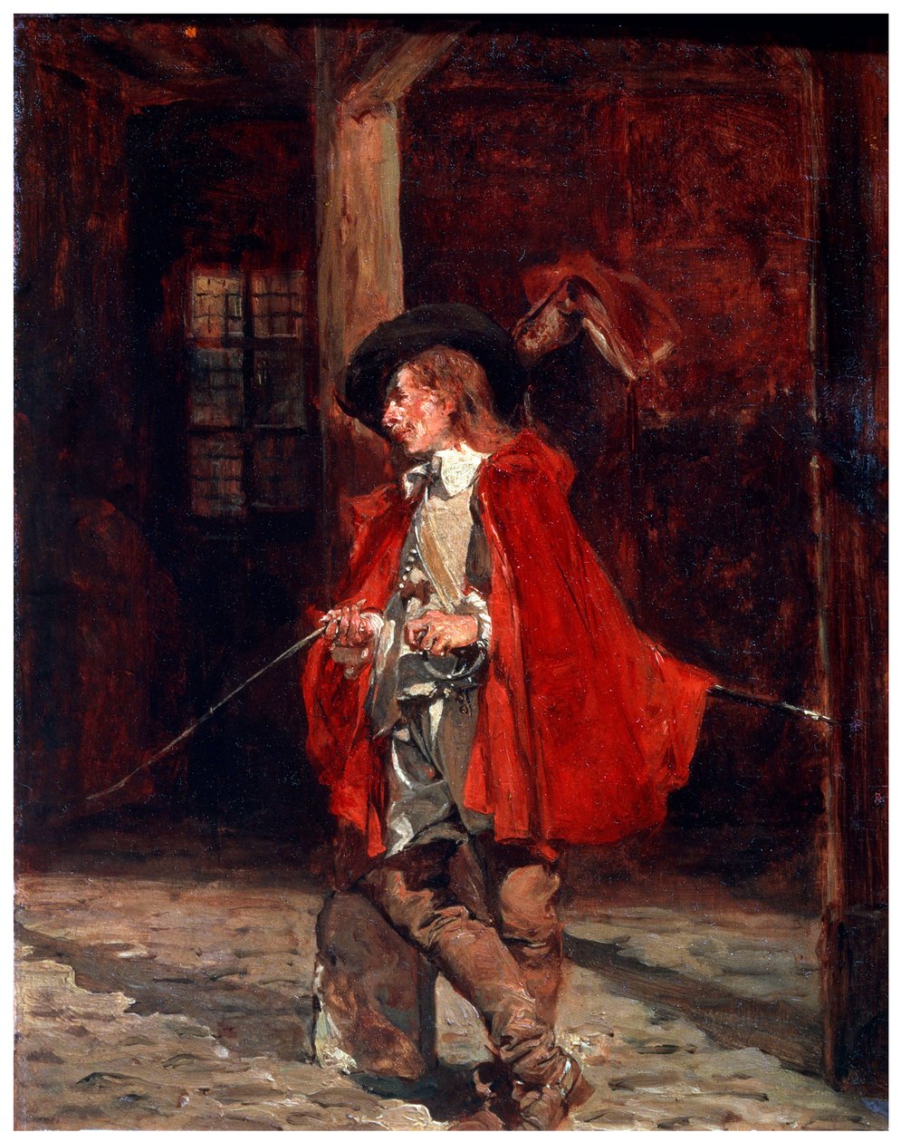 Bretteur en manteau rouge, 19ème siècle - Jean Louis Ernest Meissonier