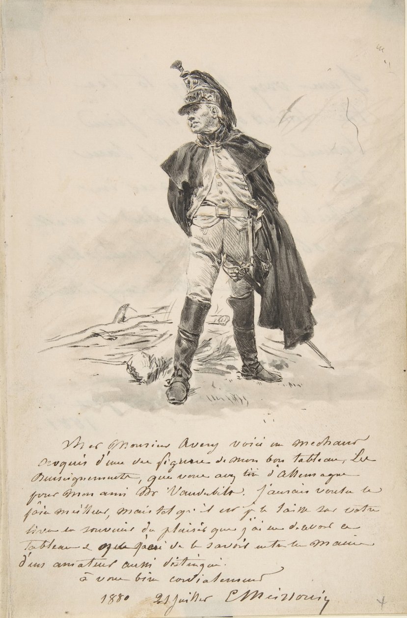 Lettre à Samuel P. Avery avec un dessin d