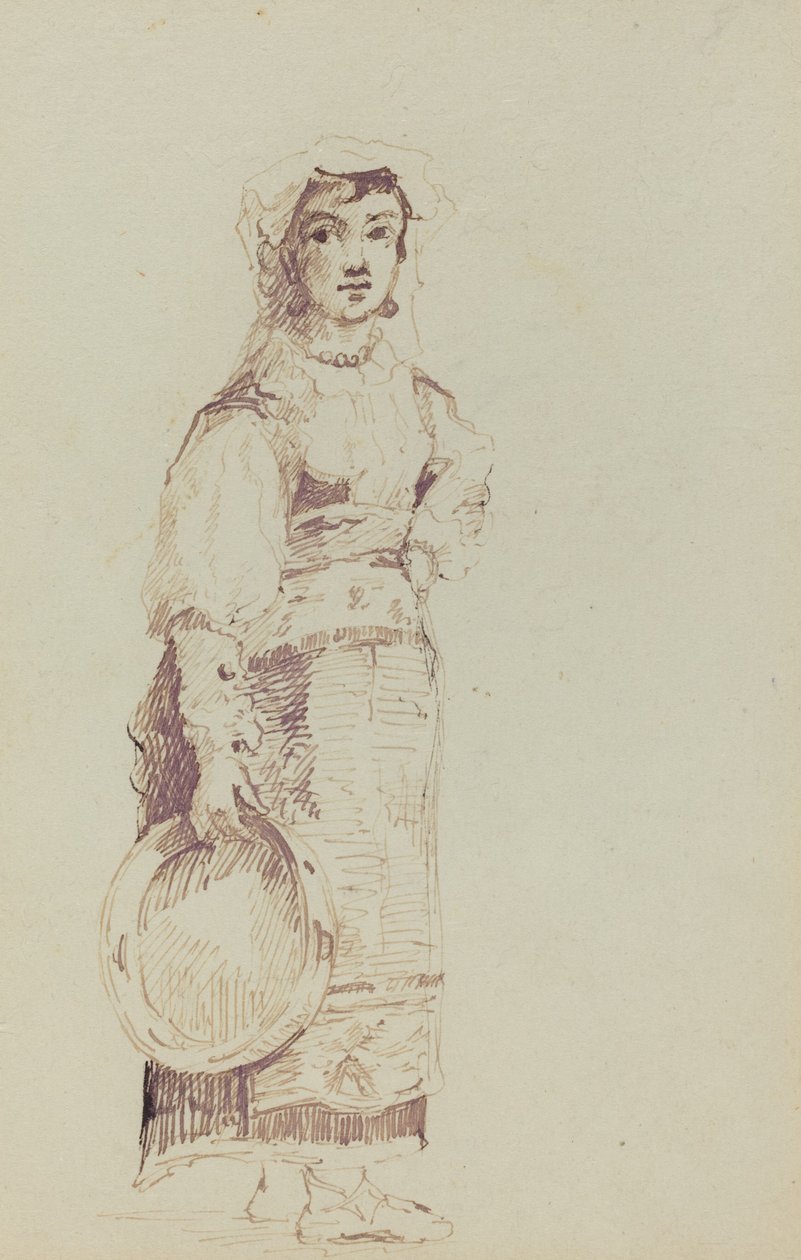 Femme avec un tambourin (verso) - Jean Louis Ernest Meissonier