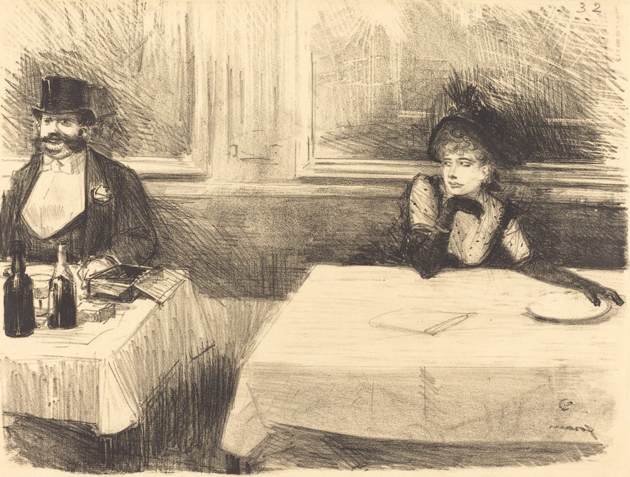 Au restaurant - Jean-Louis Forain