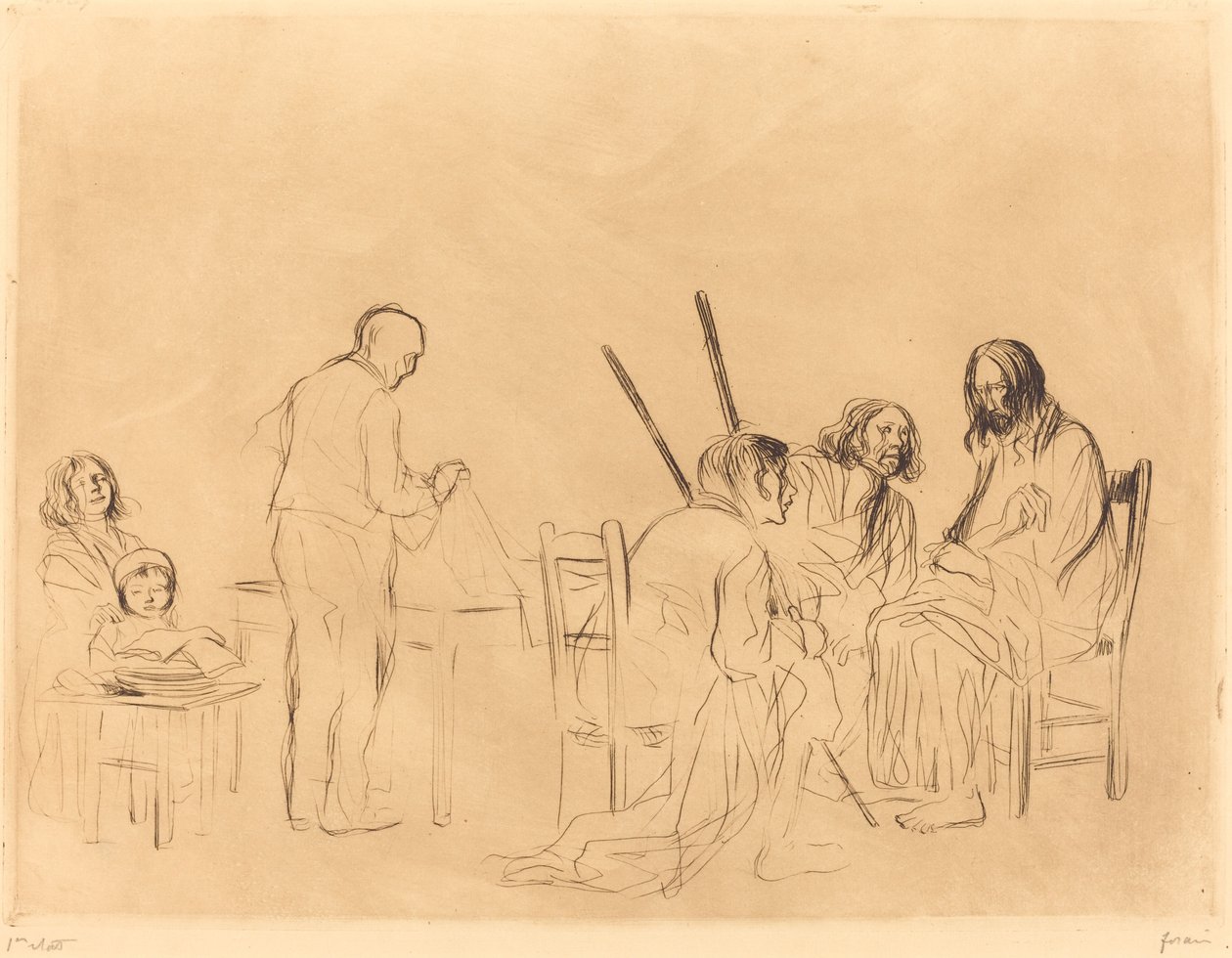 Avant le souper à Emmaüs (première planche) - Jean-Louis Forain
