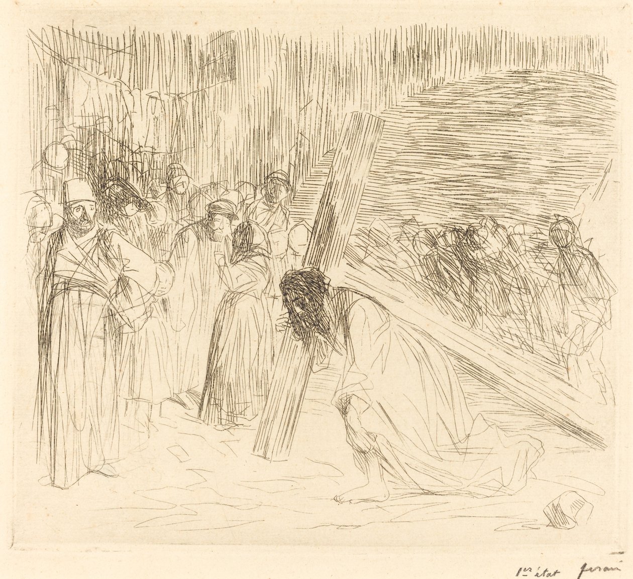Christ portant la croix (cinquième planche) - Jean Louis Forain