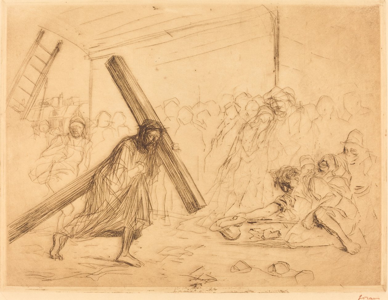 Christ portant la croix (quatrième planche) - Jean Louis Forain