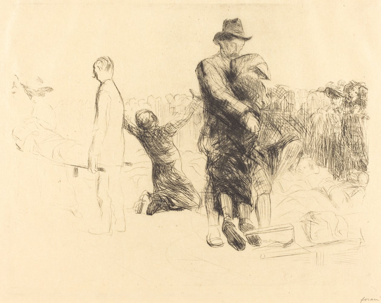 Lourdes, transport du paralysé - Jean Louis Forain