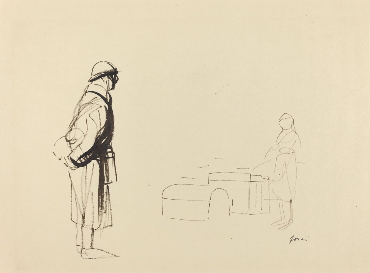 Poilu et infirmière - Jean Louis Forain