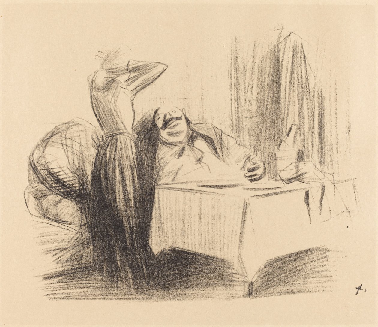 Scène dans une chambre privée (plaque horizontale) - Jean-Louis Forain