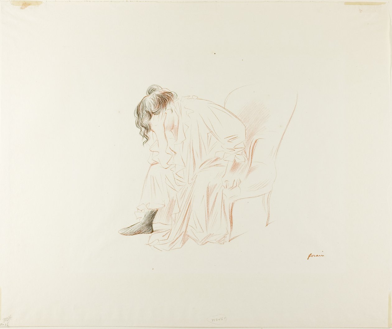 Femme assise, tête dans la main droite - Jean Louis Forain