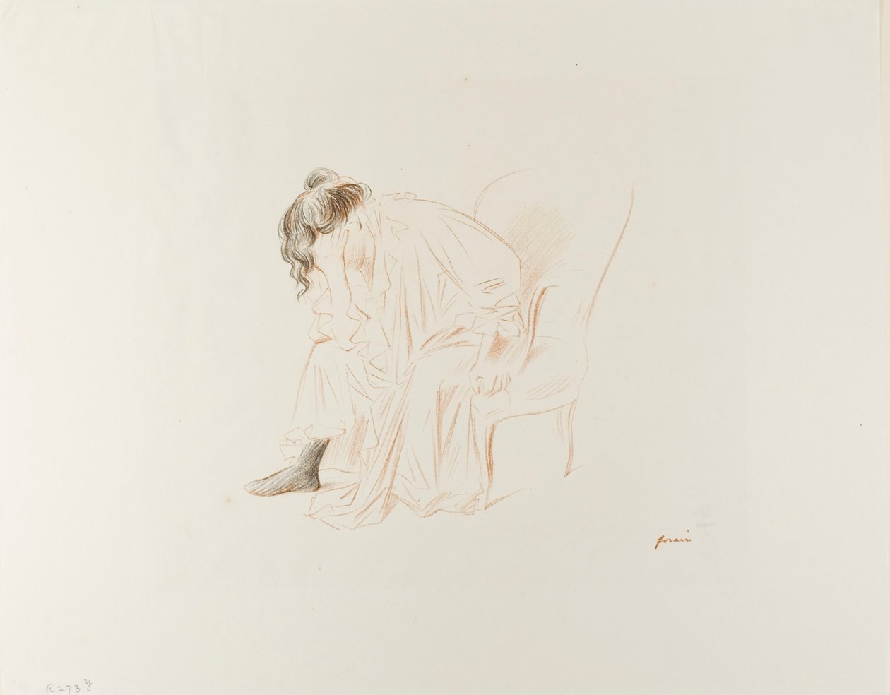Femme Assise, Tête dans la Main Droite - Jean-Louis Forain