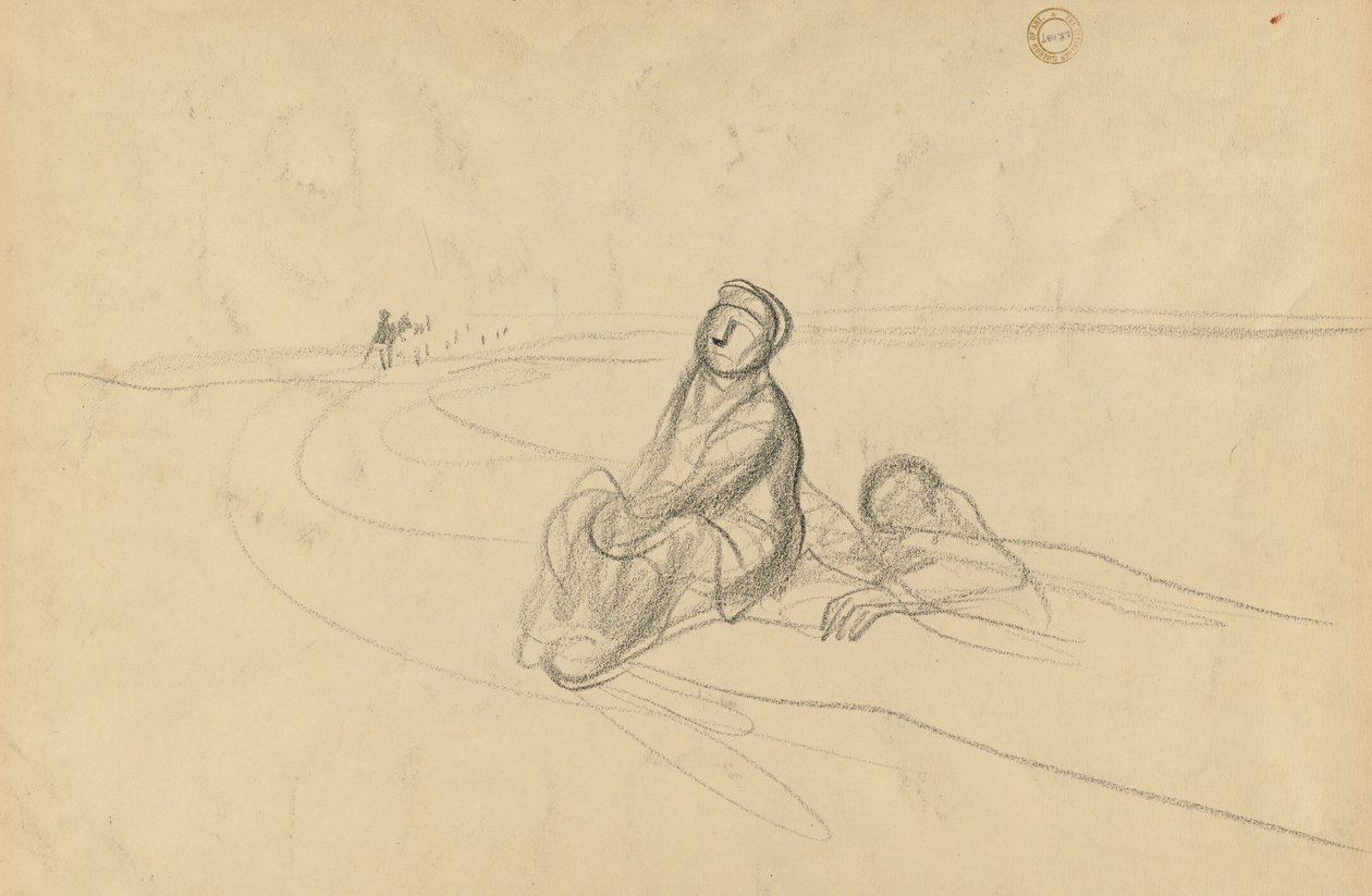 Deux figures sur une route (verso) - Jean Louis Forain