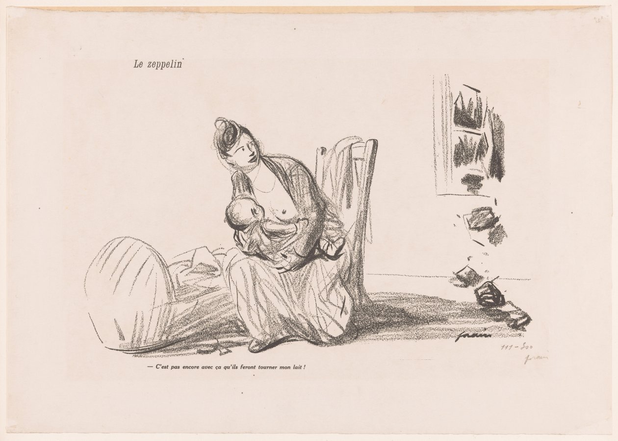 Femme allaitant pendant que les vitres éclatent - Jean Louis Forain