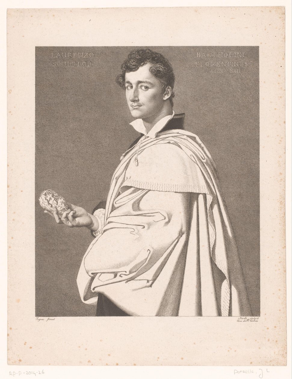 Portrait du sculpteur Lorenzo Bartolini - Jean Louis Potrelle