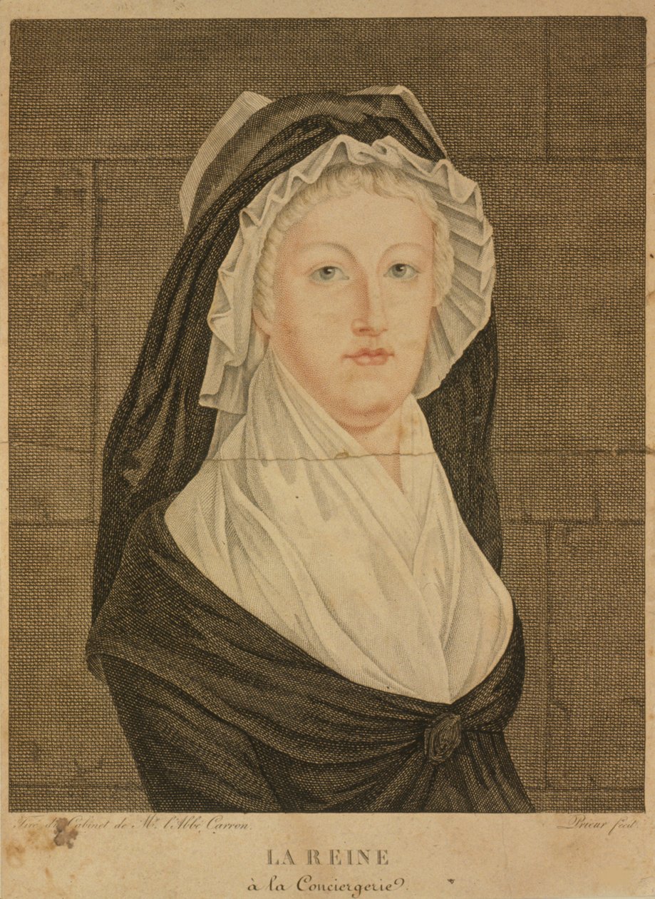 Marie-Antoinette à la Conciergerie en tant que prisonnière, 1793 - Jean Louis Prieur