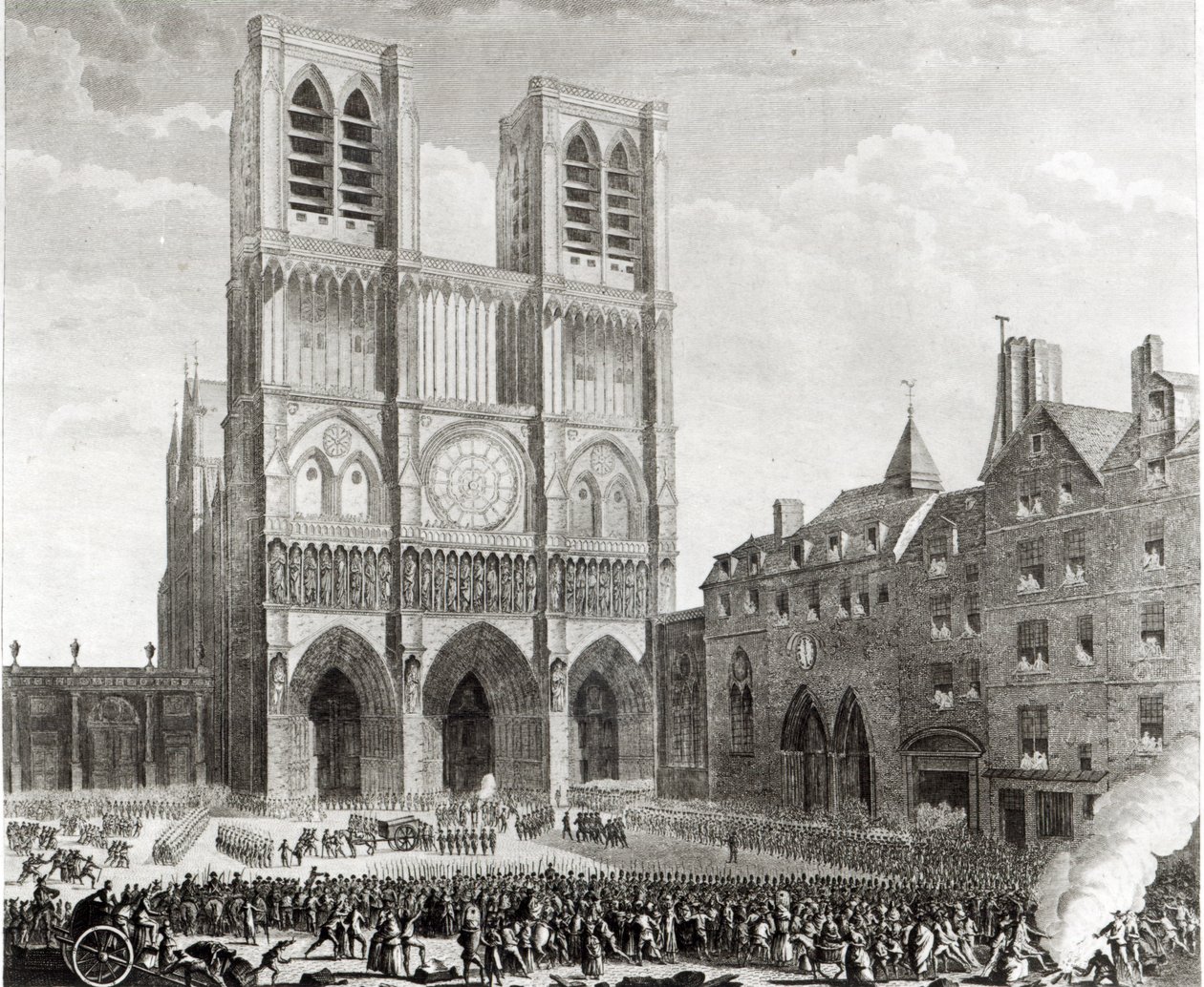 Thomas de Mahy (1744-90) Marquis de Favras faisant des excuses honorables devant Notre-Dame, gravé par Pierre Gabriel Berthault (1737-1831) 1790 - Jean Louis the Younger Prieur