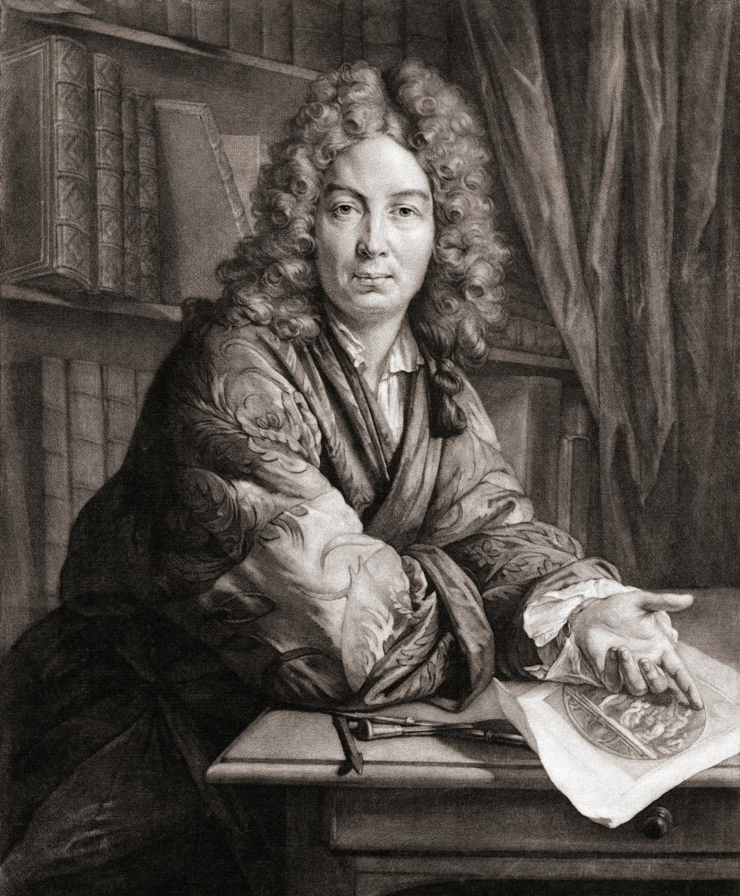 Portrait de Bernard Picart, graveur - Jean Marc (after) Nattier
