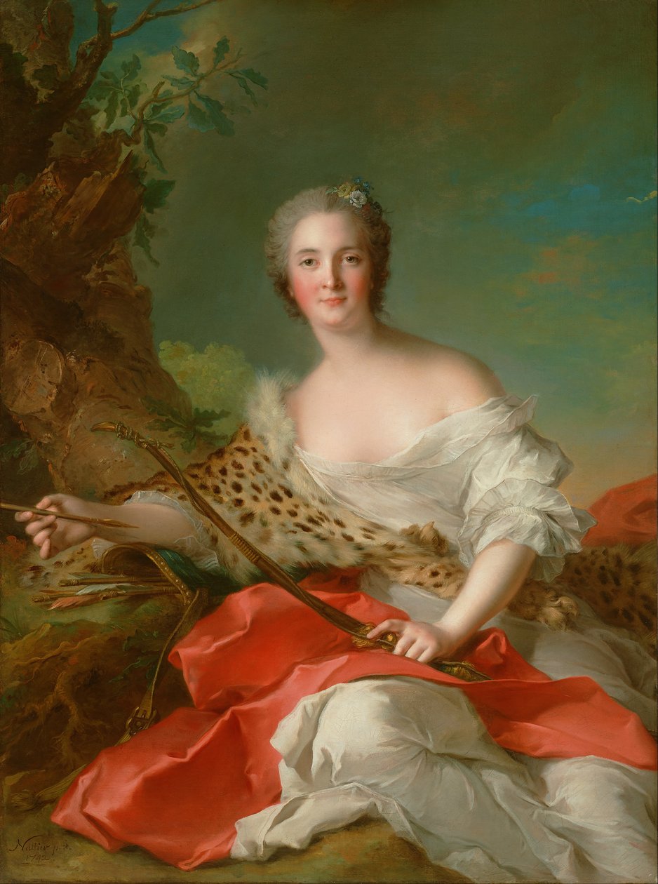 Portrait of Constance-Gabrielle-Magdeleine Bonnier de la Mosson as Diana - Jean Marc Nattier