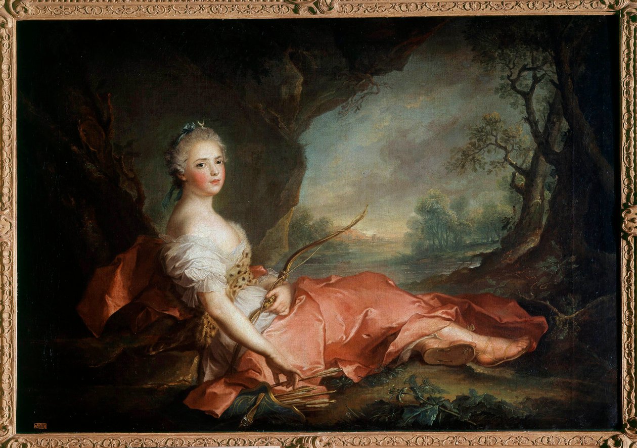 Portrait de Madame Adélaïde de France (1732-1799) en Diane, fille de Louis XV Peinture de Jean-Marc Nattier (1685-1766) XVIIIe siècle - Jean Marc Nattier