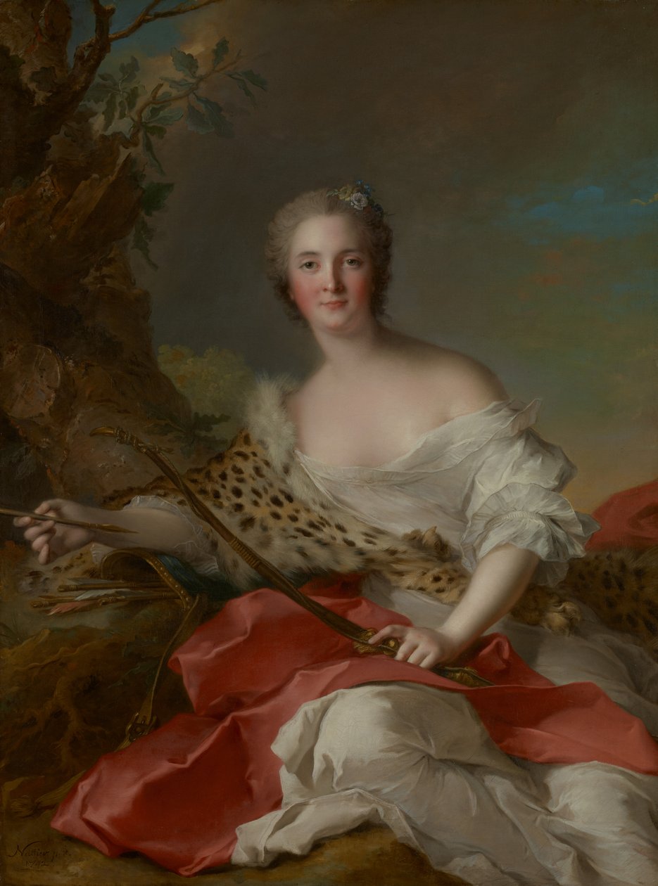Portrait of Madame Bonnier de la Mosson as Diana (Constance-Gabrielle-Magdeleine du Monciel de Lauraille) - Jean Marc Nattier