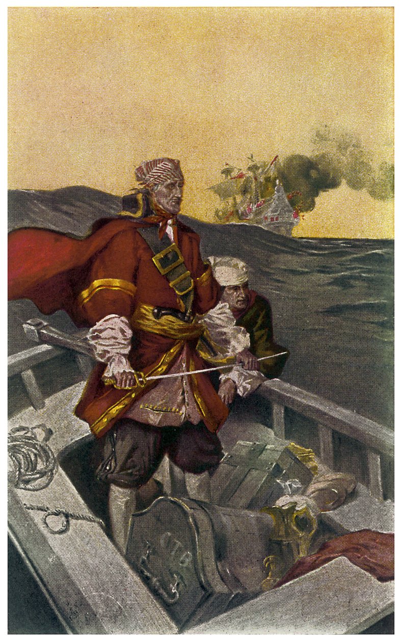 Portrait du pirate gallois et boucanier Henry Morgan (1635-1688) Illustration par J N Marchand (1883-1941) de « Sir Henry Morgan Buccaneer » 1903 - Jean Marchand