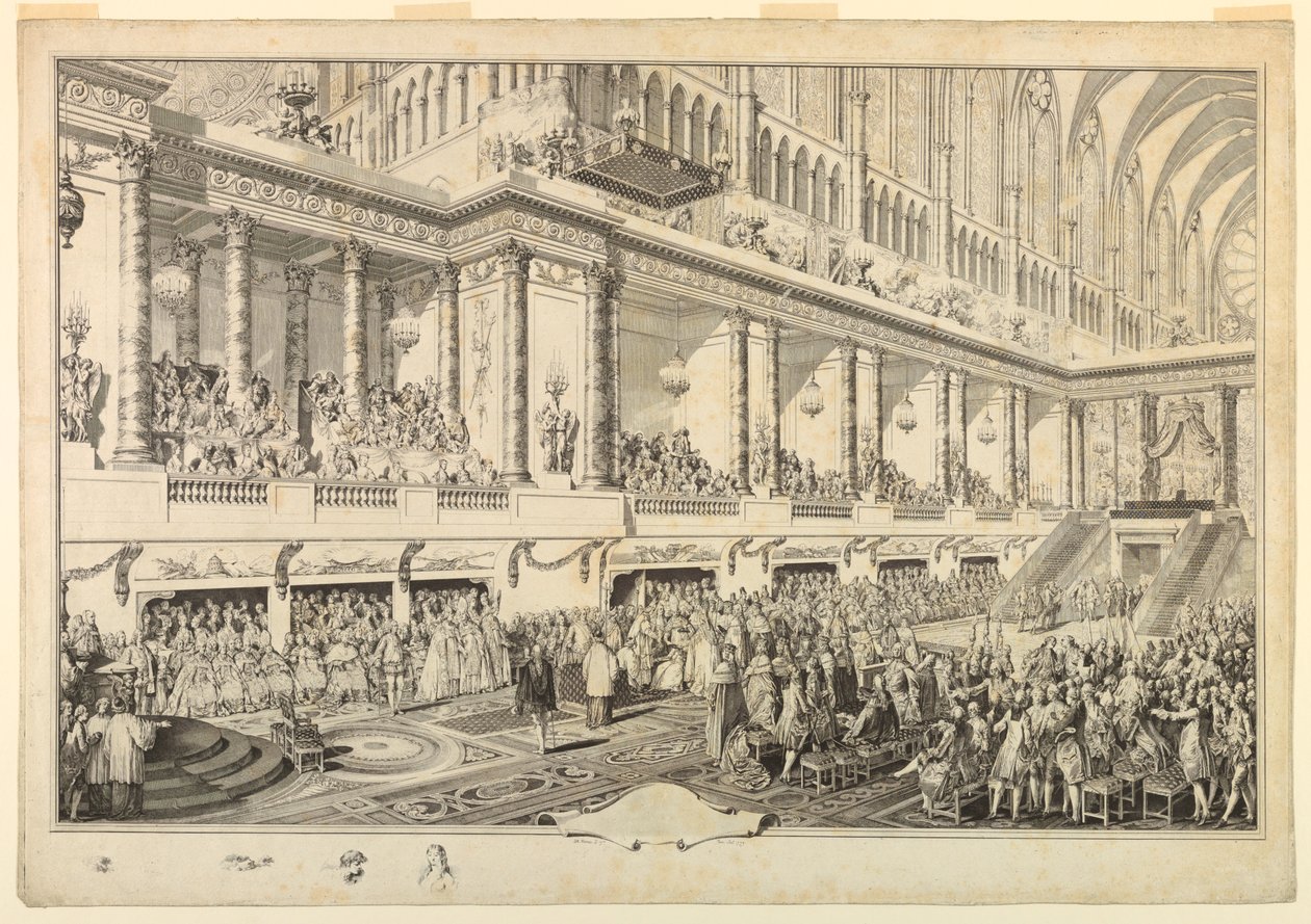 Louis XVI de France prêtant serment à son couronnement - Jean Michel Moreau le Jeune