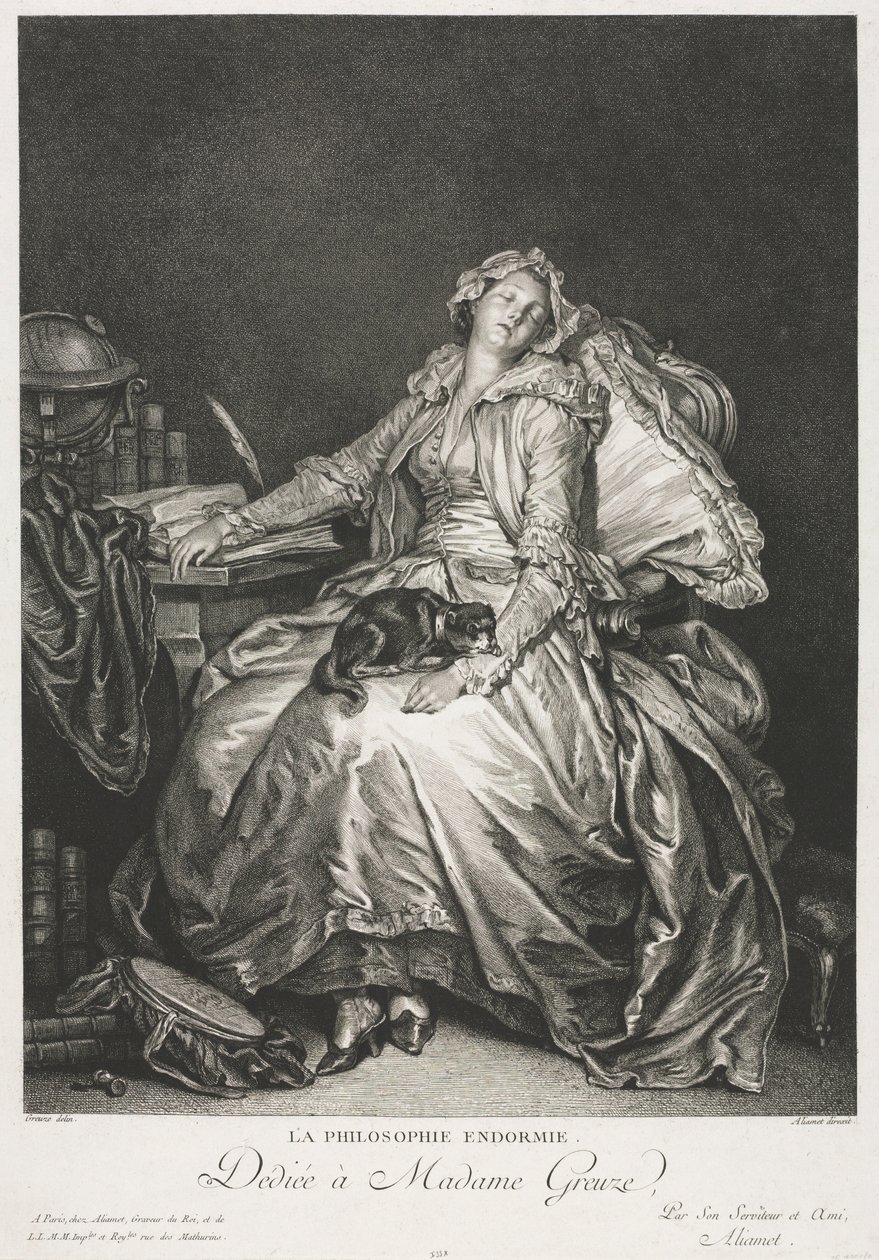 Madame Greuze endormie, 1776 - Jean Michel the Younger Moreau
