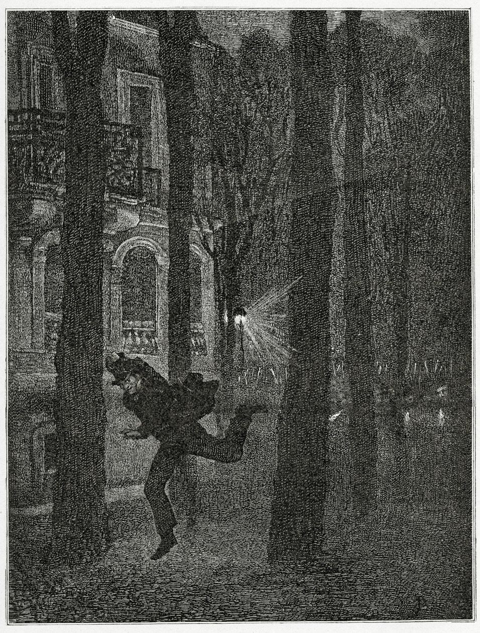 Prisonnier en fuite - illustration de Histoire d’un crime, 19ème siècle - Jean Paul Laurens