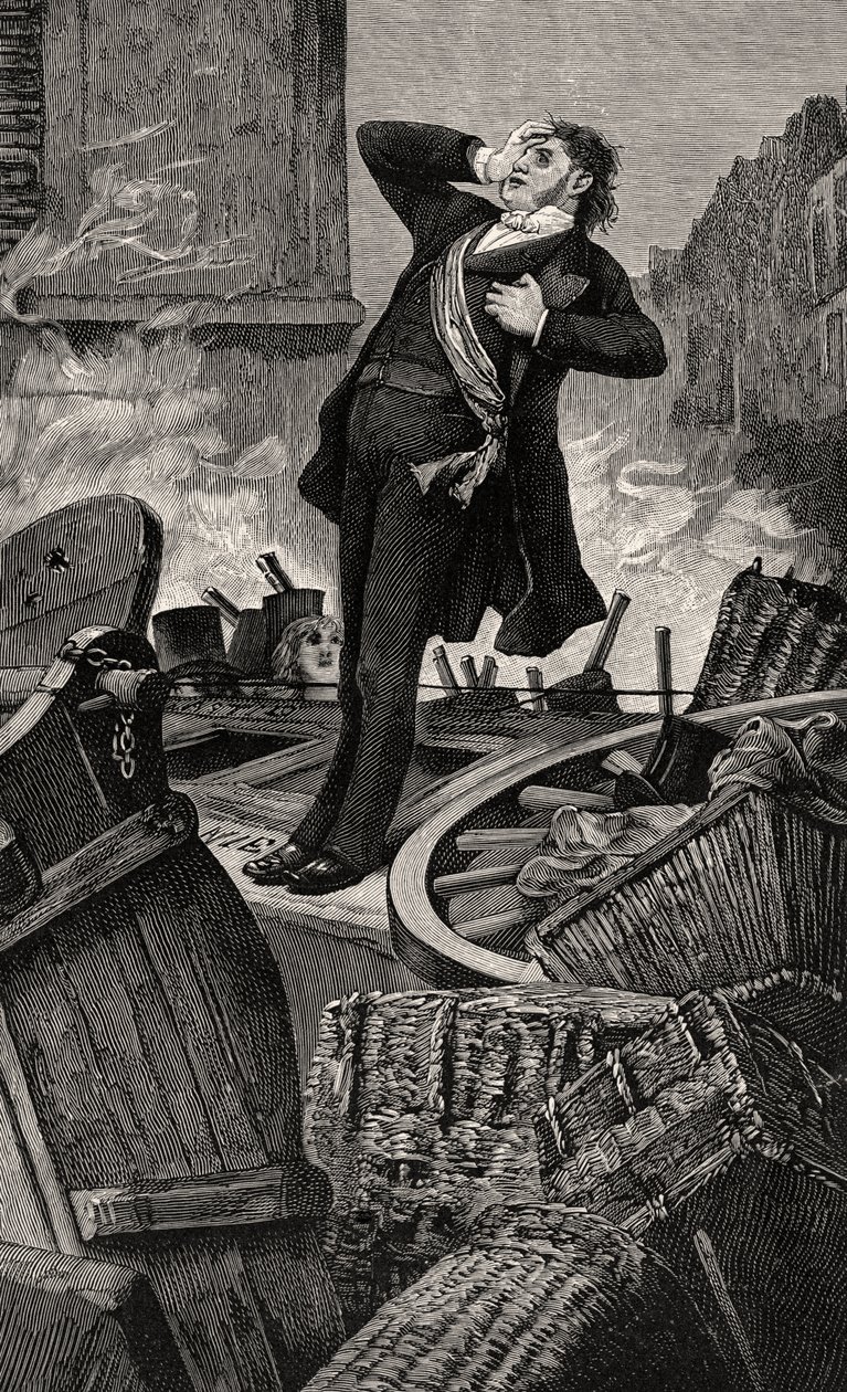 Mort de Baudin - illustration de Histoire d’un crime, 19e siècle - Jean Paul Laurens
