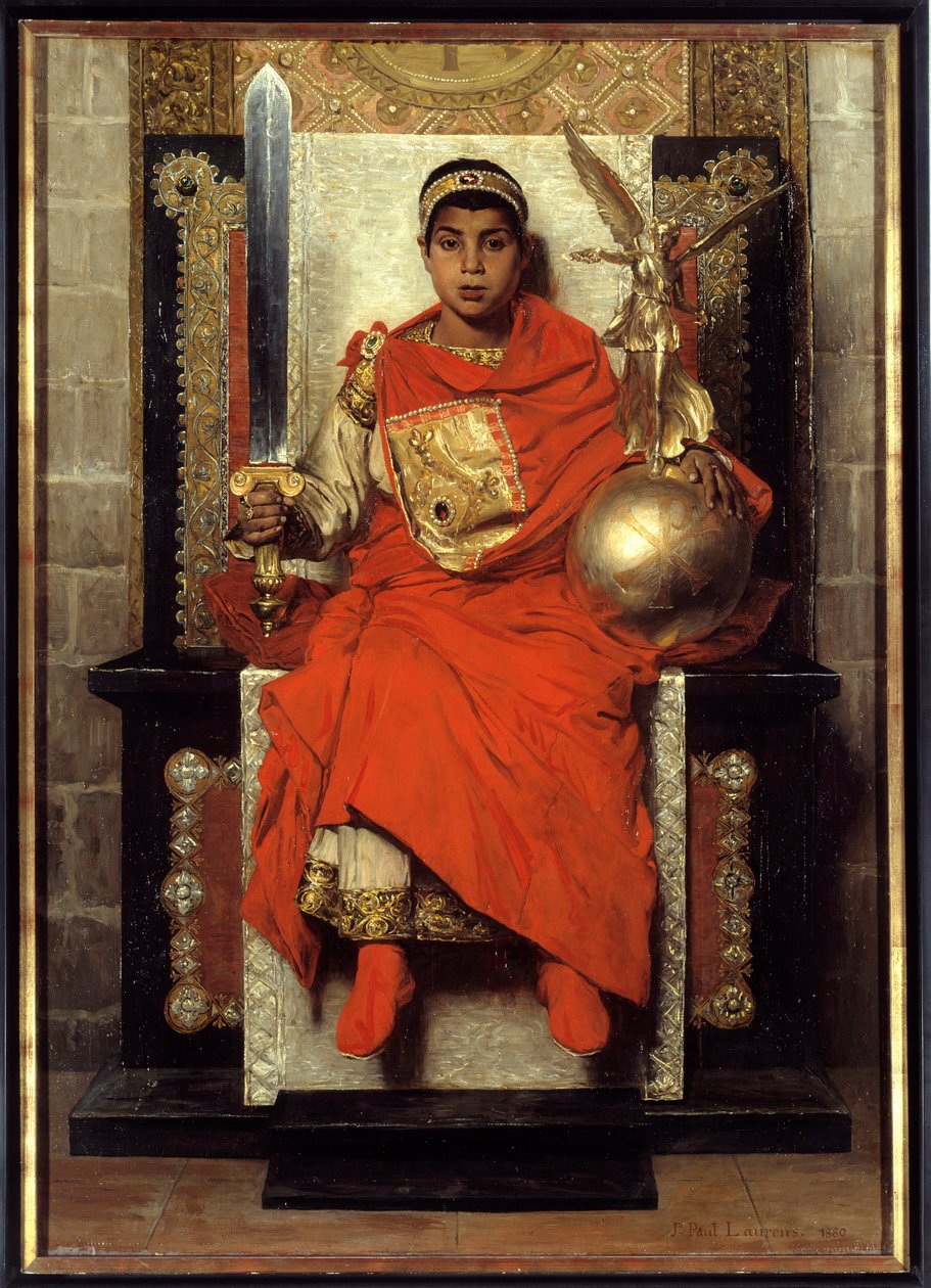 Le Bas-Empire : Flavius Honorius (384-423). Peinture du premier empereur de l