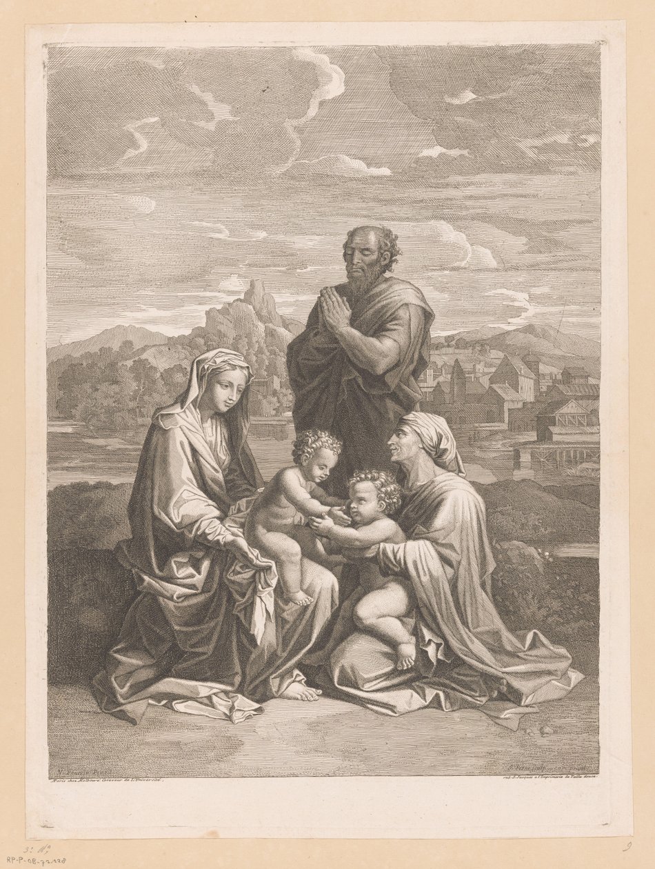 Sainte Famille avec Élisabeth et Jean-Baptiste - Jean Pesne