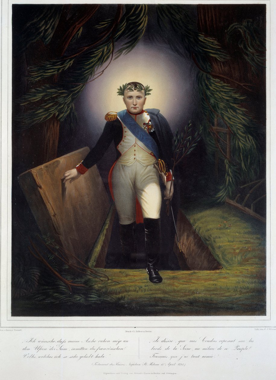 Portrait en pied de Napoléon Ier (1769 - 1821) de son tombeau - Jean Pierre Marie Jazet