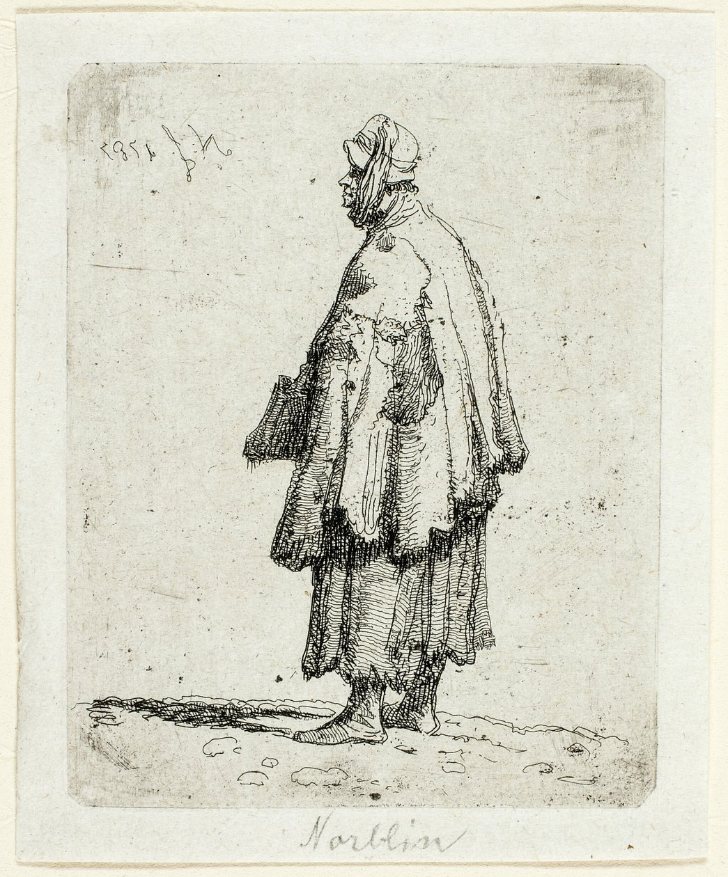 Femme mendiante - Jean Pierre Norblin de La Gourdaine