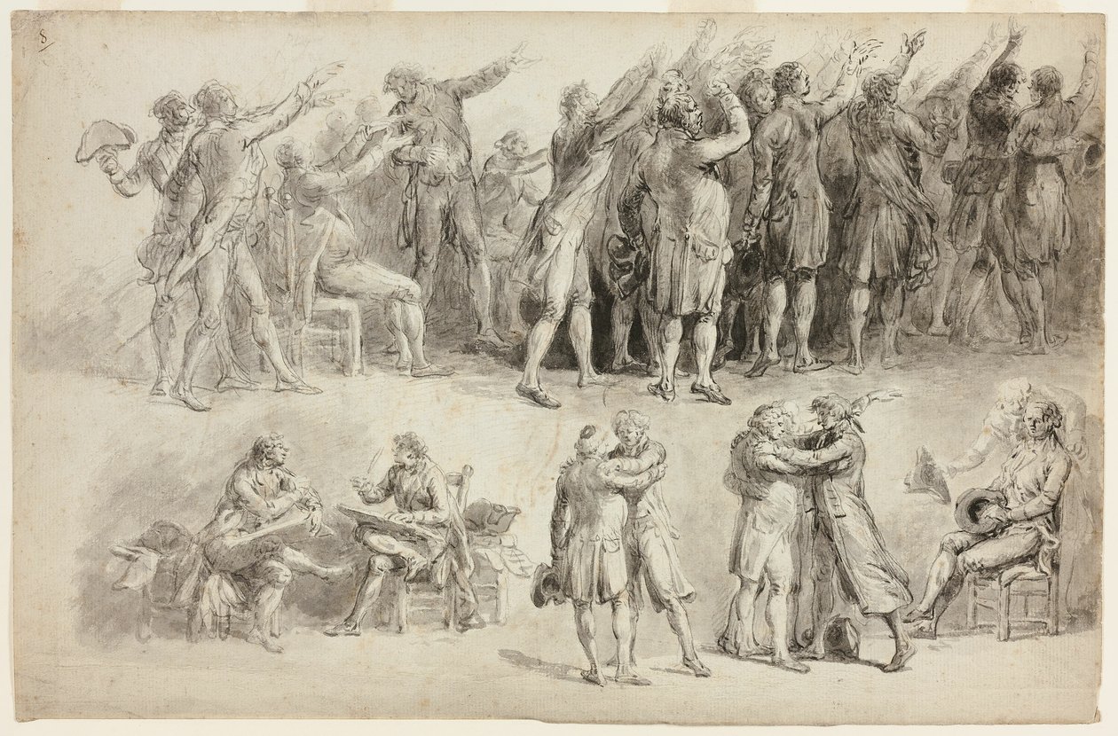Études pour le Serment du Jeu de Paume - Jean Pierre Norblin de La Gourdaine