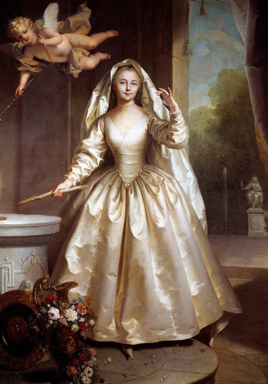 Portrait en pied de Marie Françoise Perdrigeon, madame Boucher (1716-1734) en vestale - Jean Raoux