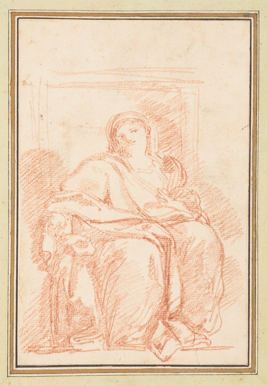 Figure féminine assise en robes - Jean Robert Ango