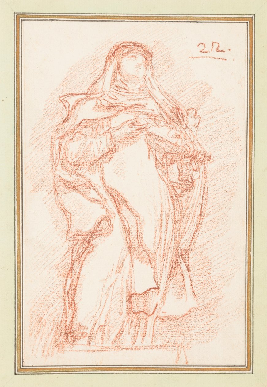 Femme debout en habit de nonne - Jean Robert Ango