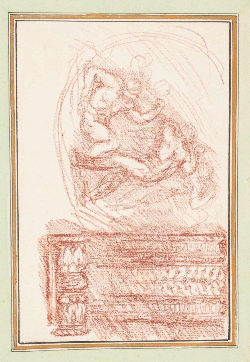 Deux figures masculines et un motif décoratif - Jean-Robert Ango
