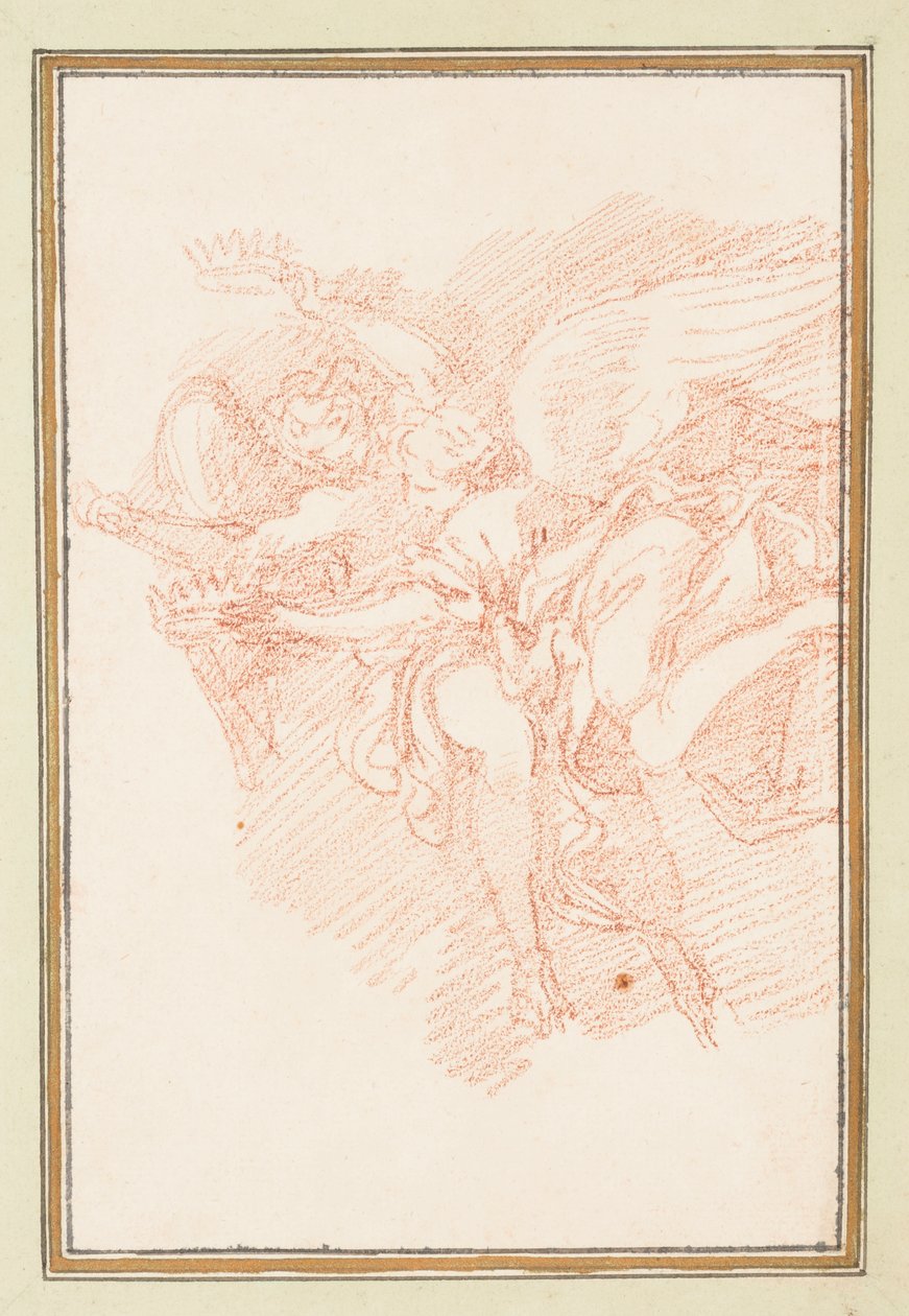 Deux figures ailées avec des couronnes - Jean Robert Ango