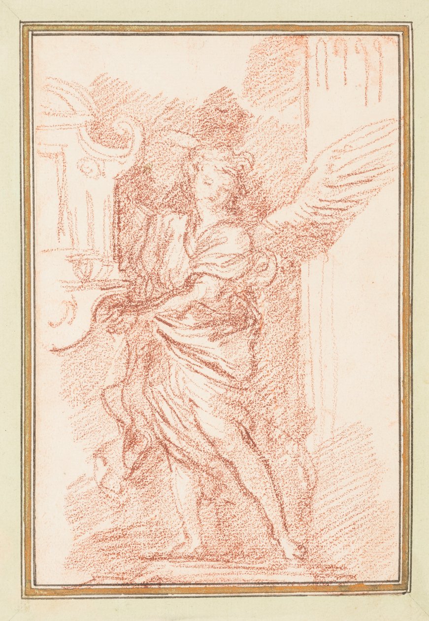 Figure ailée entre fenêtre et colonne - Jean Robert Ango