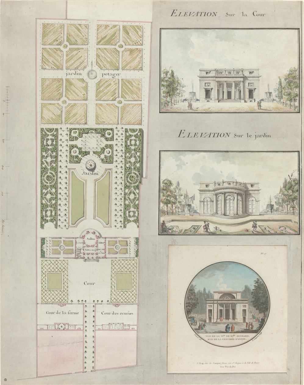 Projet pour la maison et les jardins de Mlle Guimard - Jean Testard and Charles Philippe Campion de Tersan