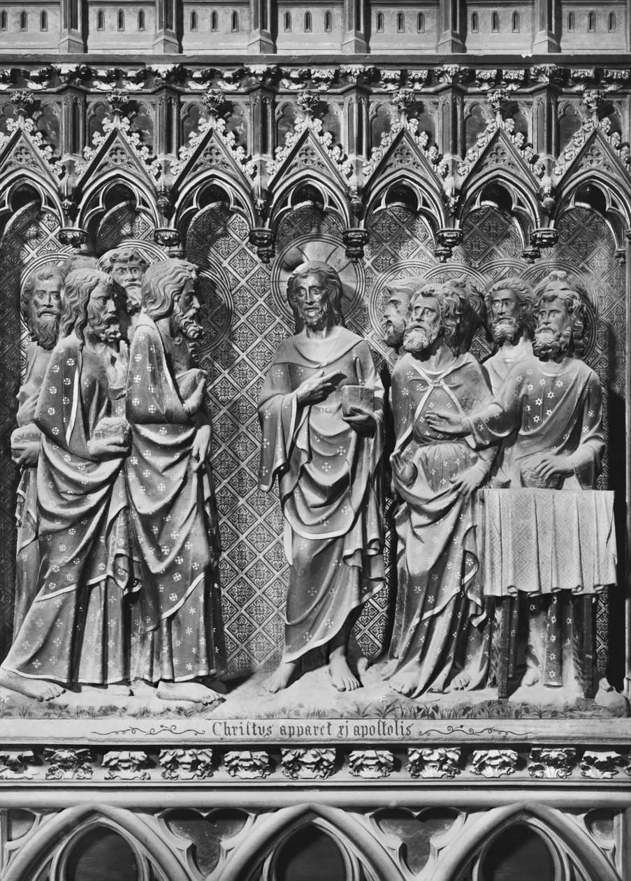 Cathédrale, intérieur, jubé, Jésus-Christ apparaissant aux apôtres, vers 1340-51 - Jean and Jean Le Boutellier Ravy