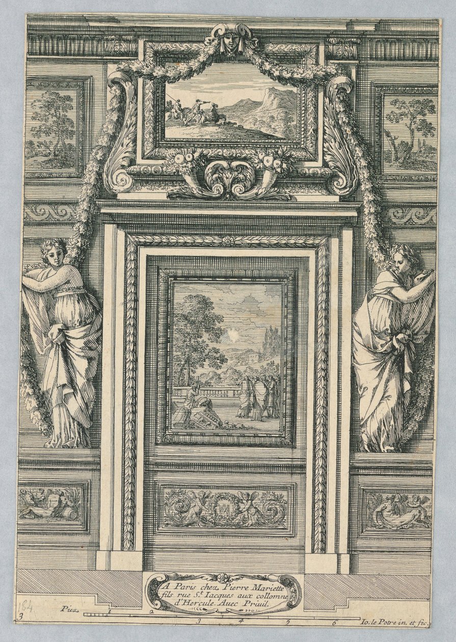 Conception pour porte, de "Placarts Out Ornemens" - Jean le Pautre