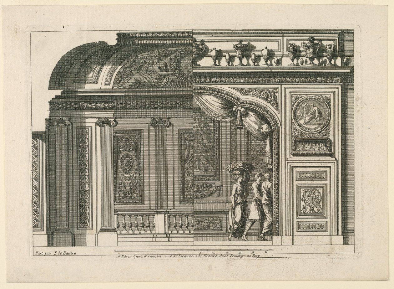 Design pour une alcôve française, de "Alcoves à la Française" - Jean le Pautre