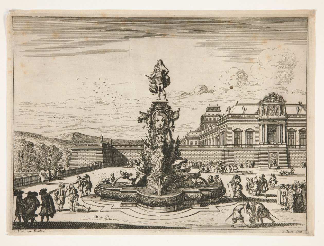 Fontaine, avec palais à l
