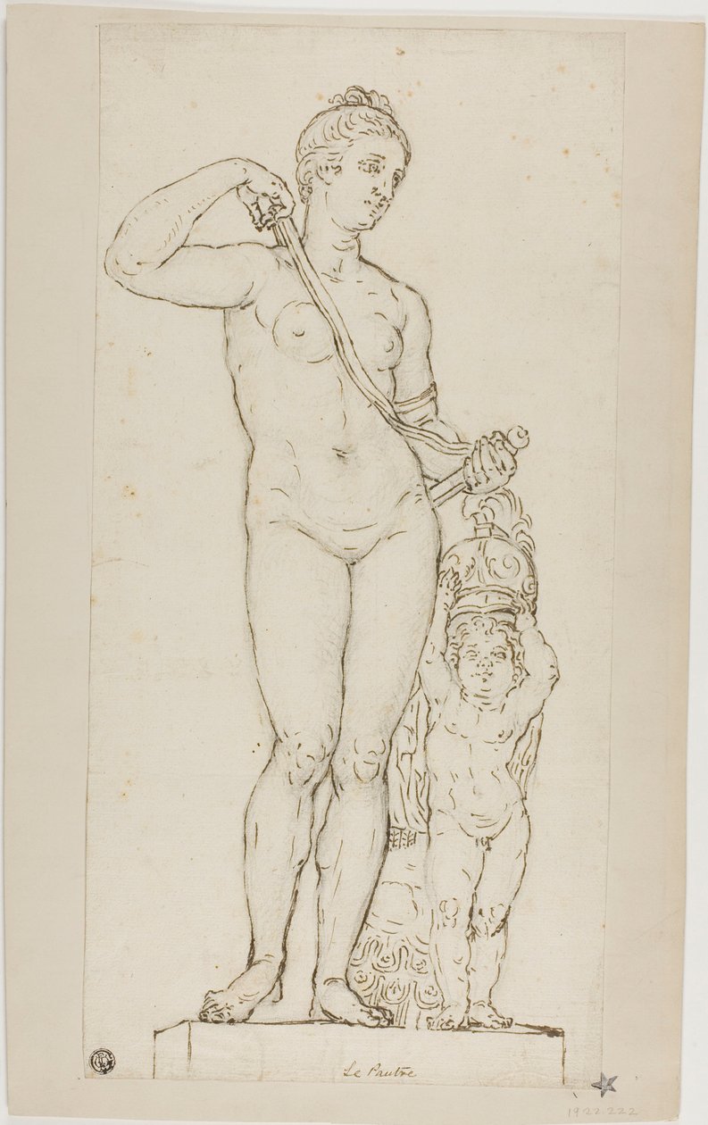 Sculpture de Vénus et Cupidon, avec l