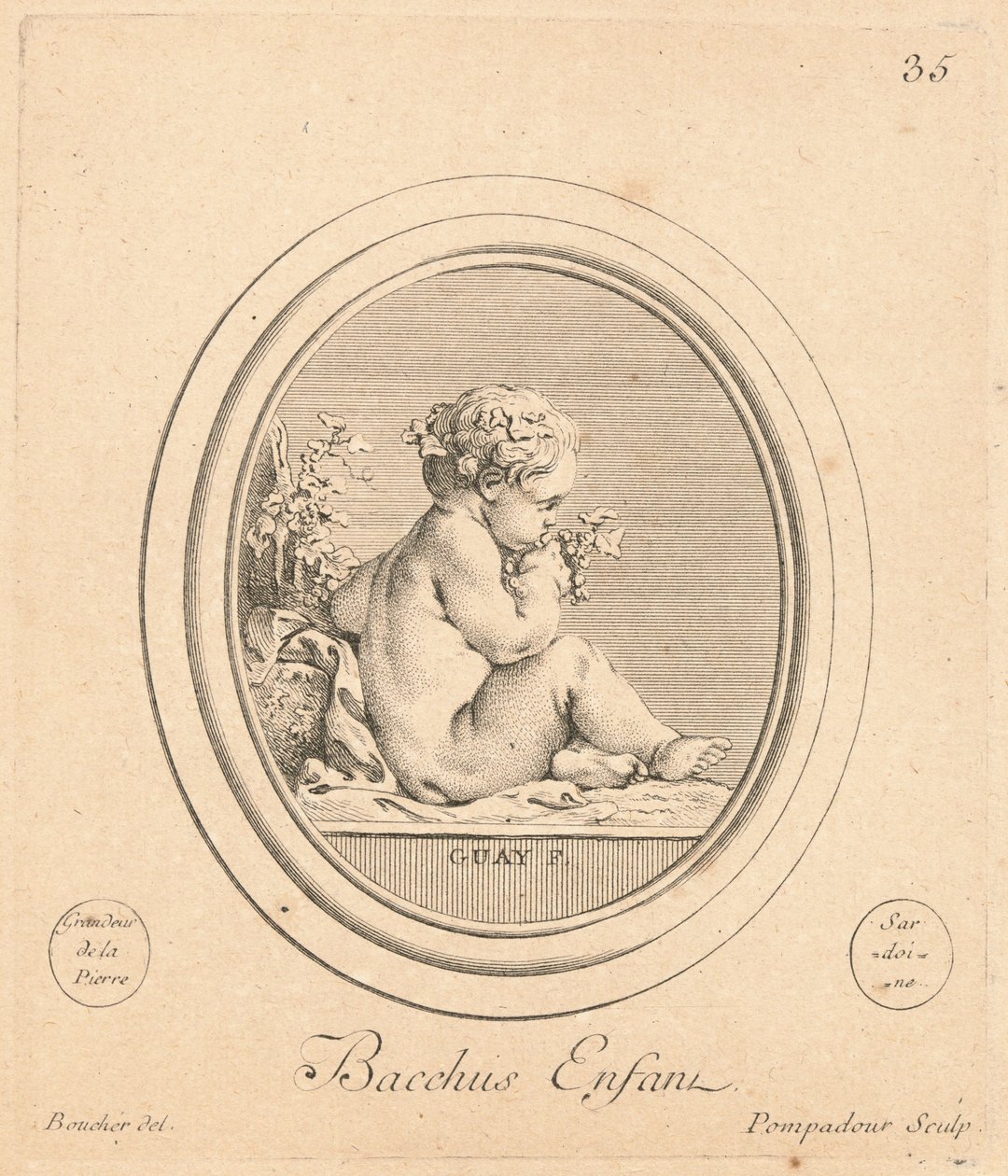 Bacchus enfant - Jeanne Antoinette Poisson, marquise de Pompadour after François Boucher after Jacques Guay