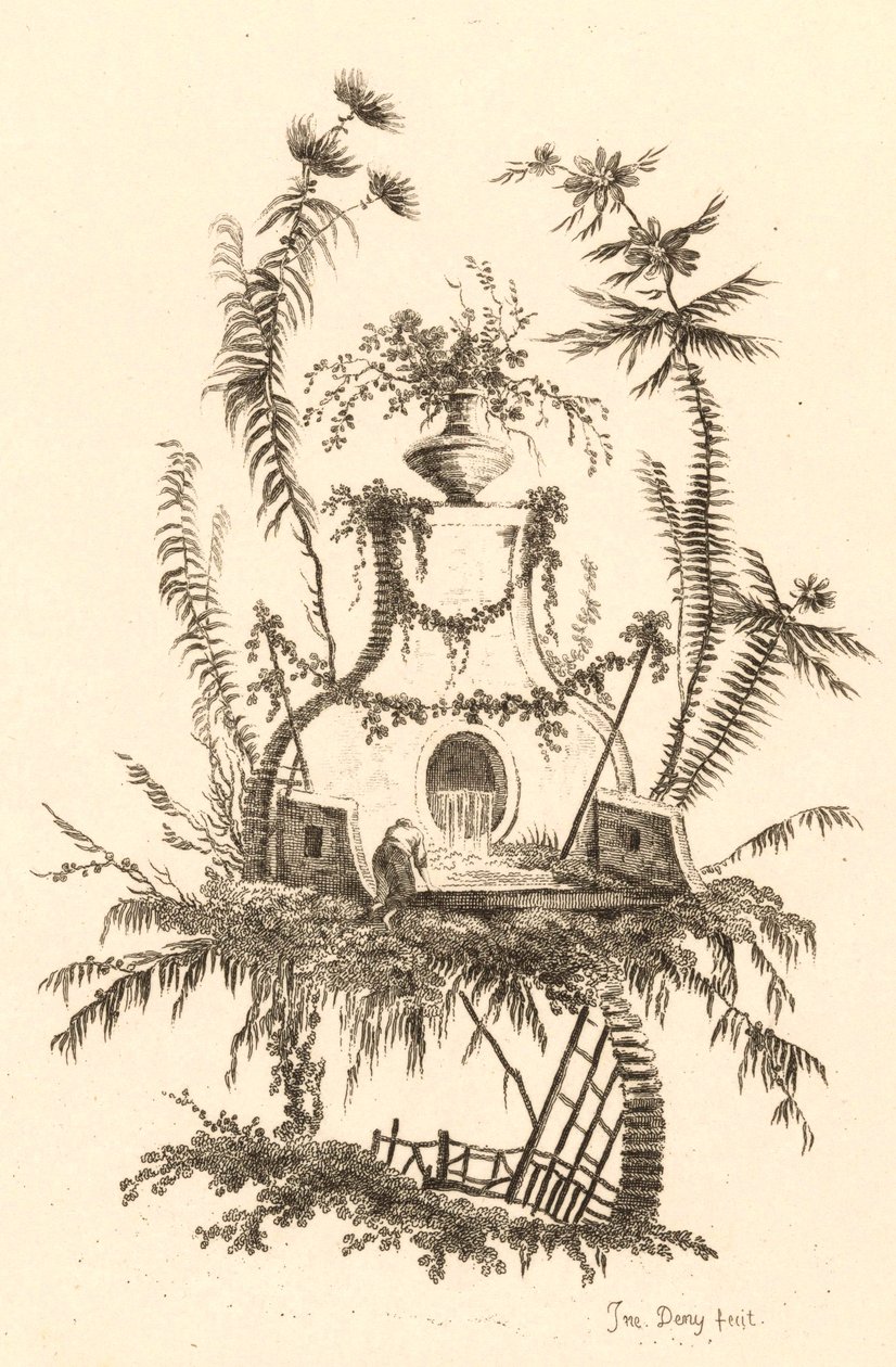 Fontaine chinoise avec vase - Jeanne Deny
