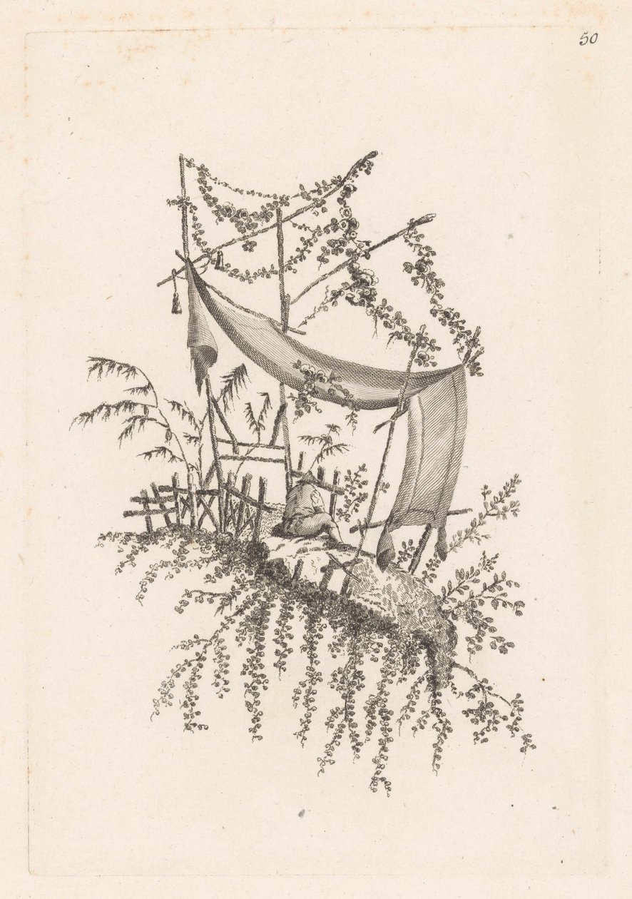 Homme assis sous un abri - Jeanne Deny