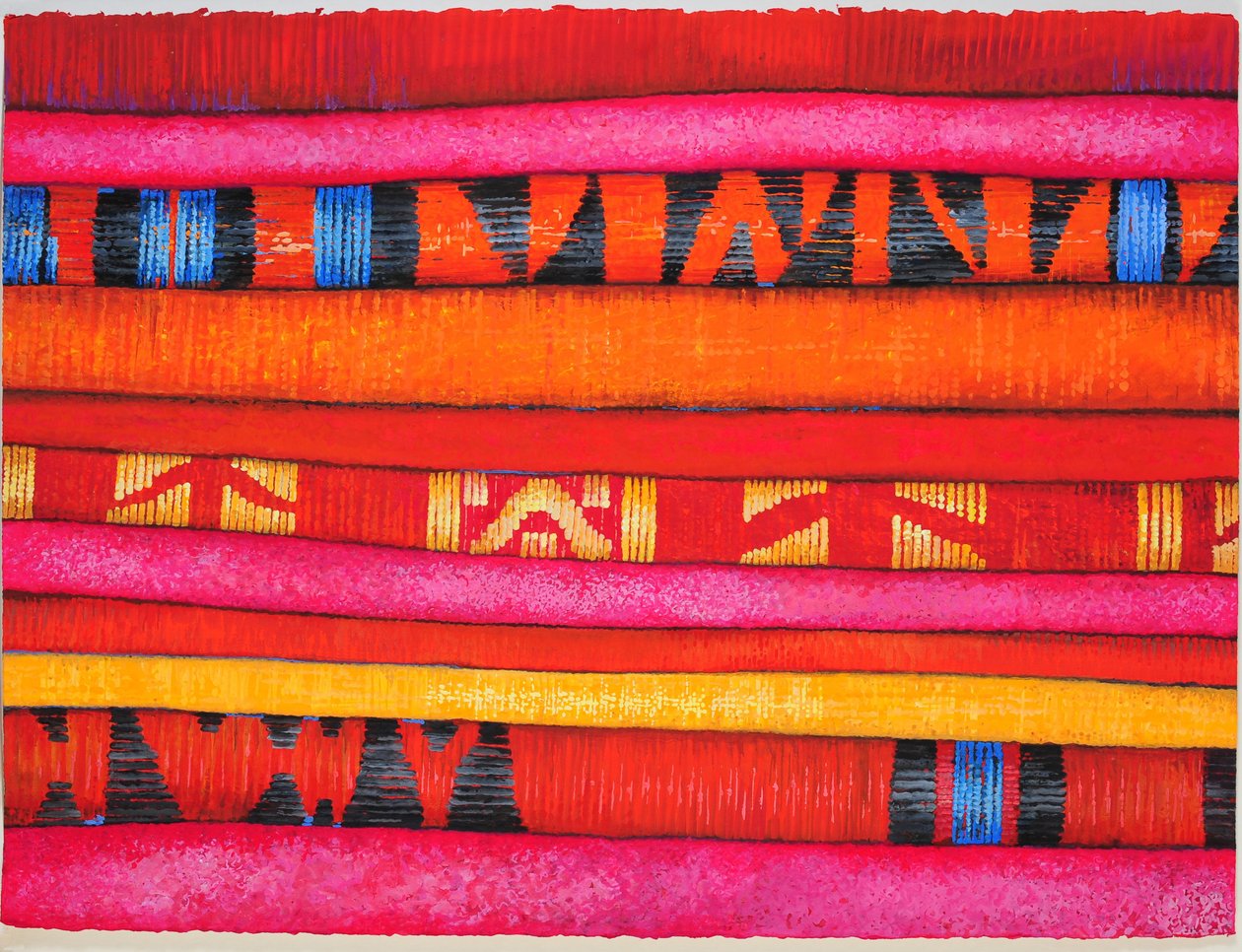 Tissus marocains 2, 2013 (gouache sur papier) - Jeanne Maze