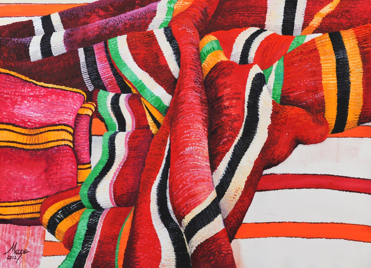 Tissus marocains 5, 2013 (gouache sur papier) - Jeanne Maze